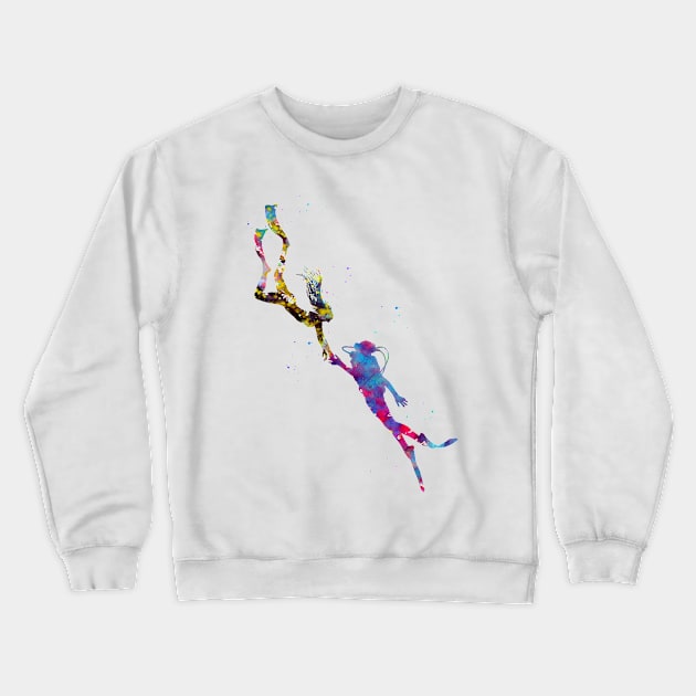 Scuba Divers Crewneck Sweatshirt by erzebeth